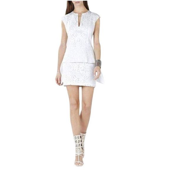 BCBG Dresses & Skirts - NWT BCBG White Peplum Mini Dress